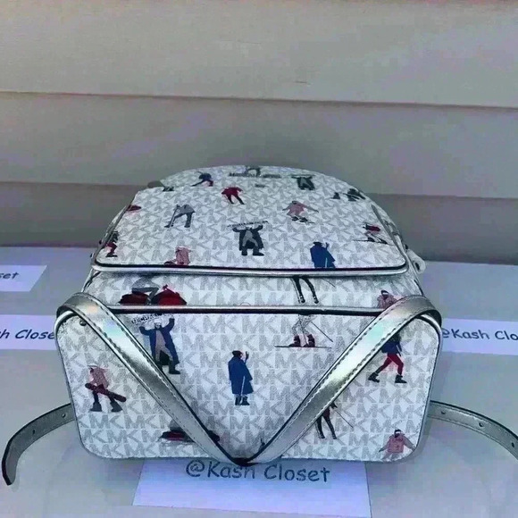Michael Kors Backpack Adina Medium Jet Set Girls MK Signature Bright White Multi - Picture 12 of 12